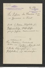 k.k. naturhistorisches Hofmuseum, Intendanzakten 1885-1896 (Hauer), Aktenzahl Z.483/1889, Seite 1